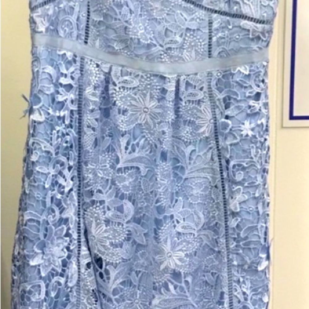 Ted Baker Valens Lace midi dress light blue size 14
